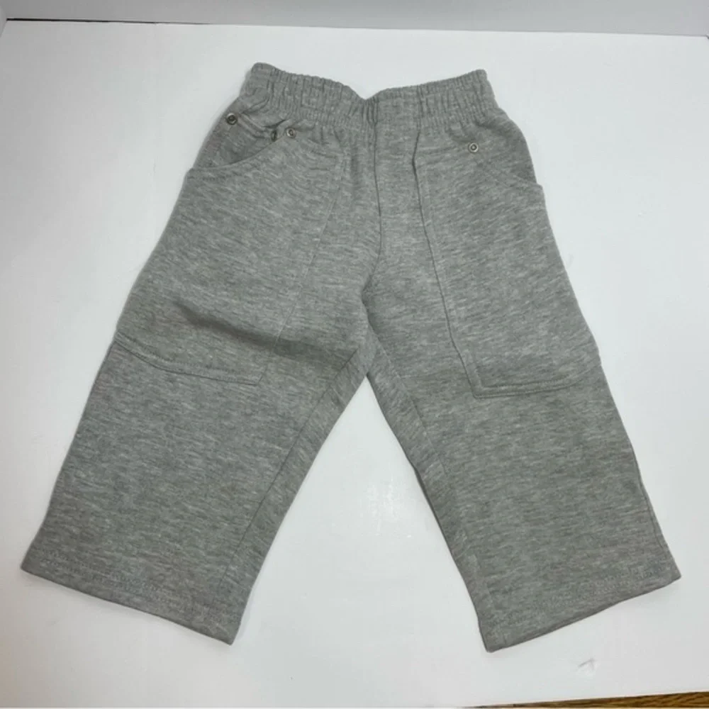 NWT MISH toddler boys sweatpants joggers gray size 24 months patches pockets
